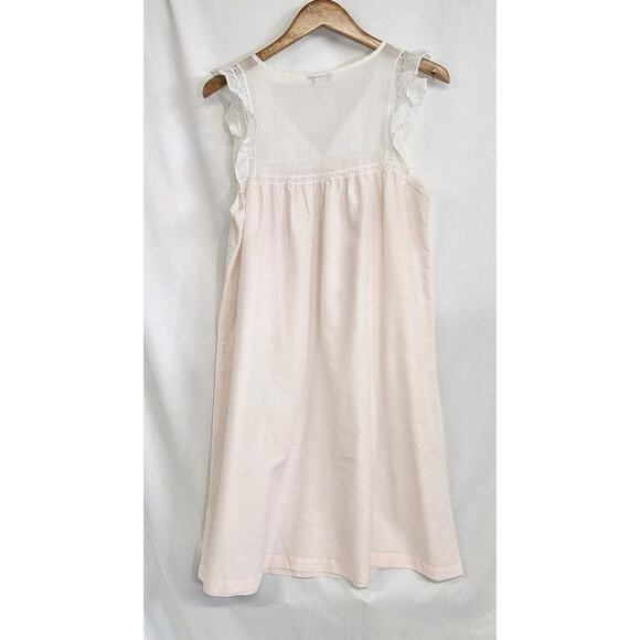 Vtg Character Pink Semisheer Sleeveless Lightweight Cottagecore Nightgown Medium - Picture 4 of 8